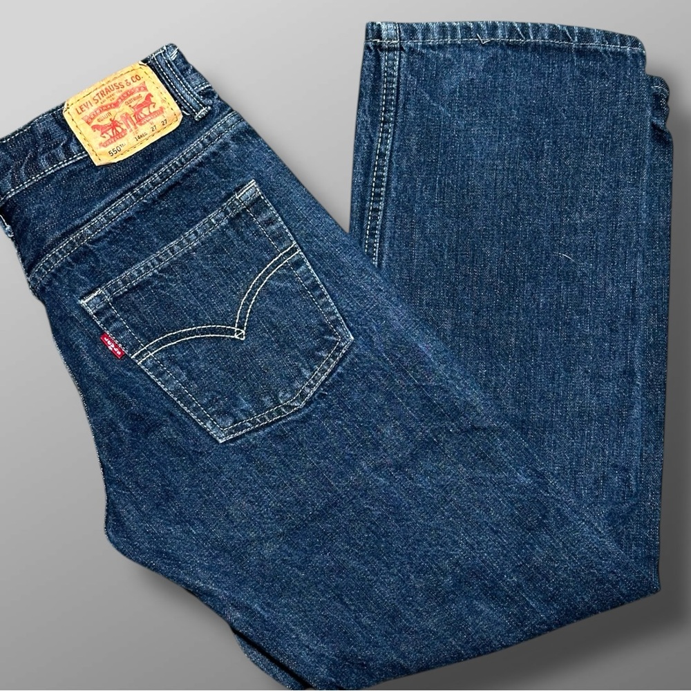 Levi’s Boys 550 Relaxed Jeans Sz 14 Regular 27x27 Dark Wash Relaxed Fit